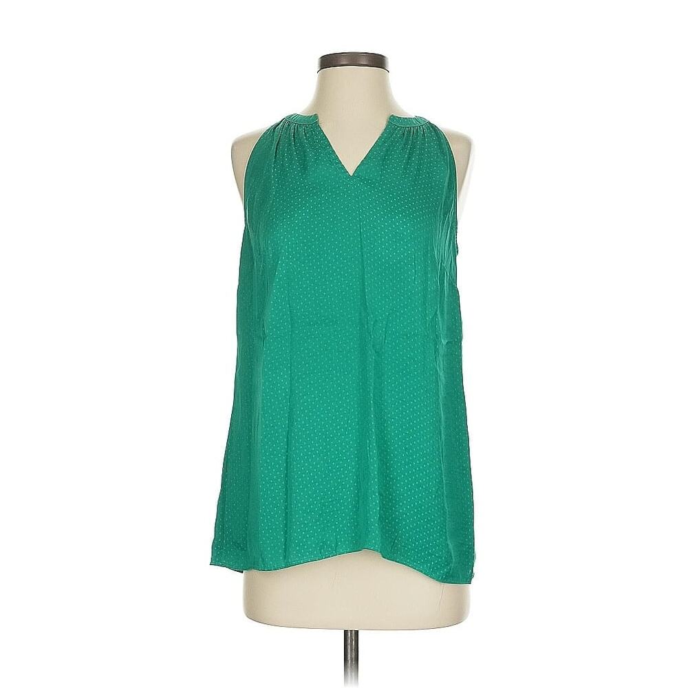 CAbi Green Sleeveless Tank Top Blouse Flowing